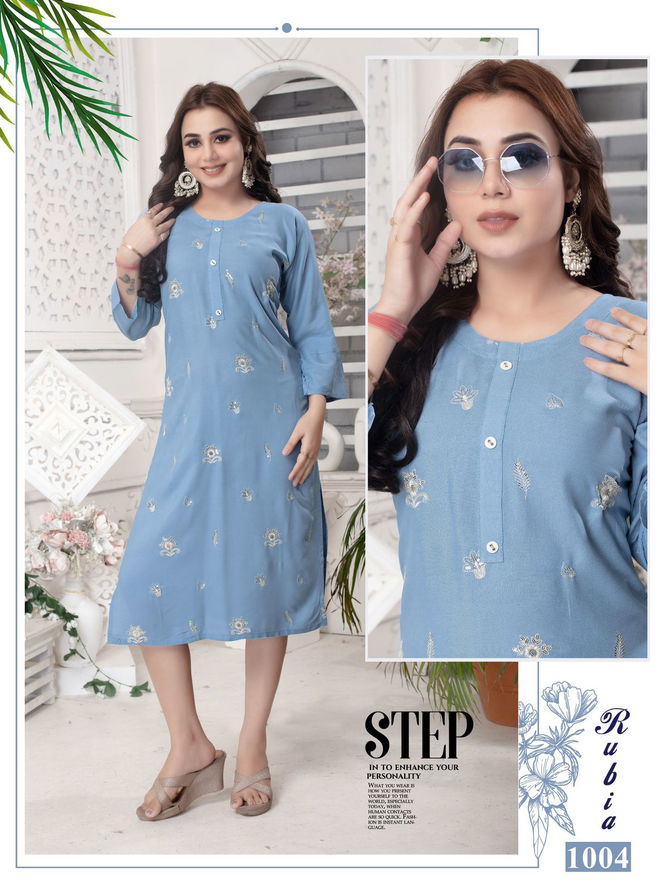 Rubia By Beauty Rayon Plain Kurti Wholesale Shop In Surat
